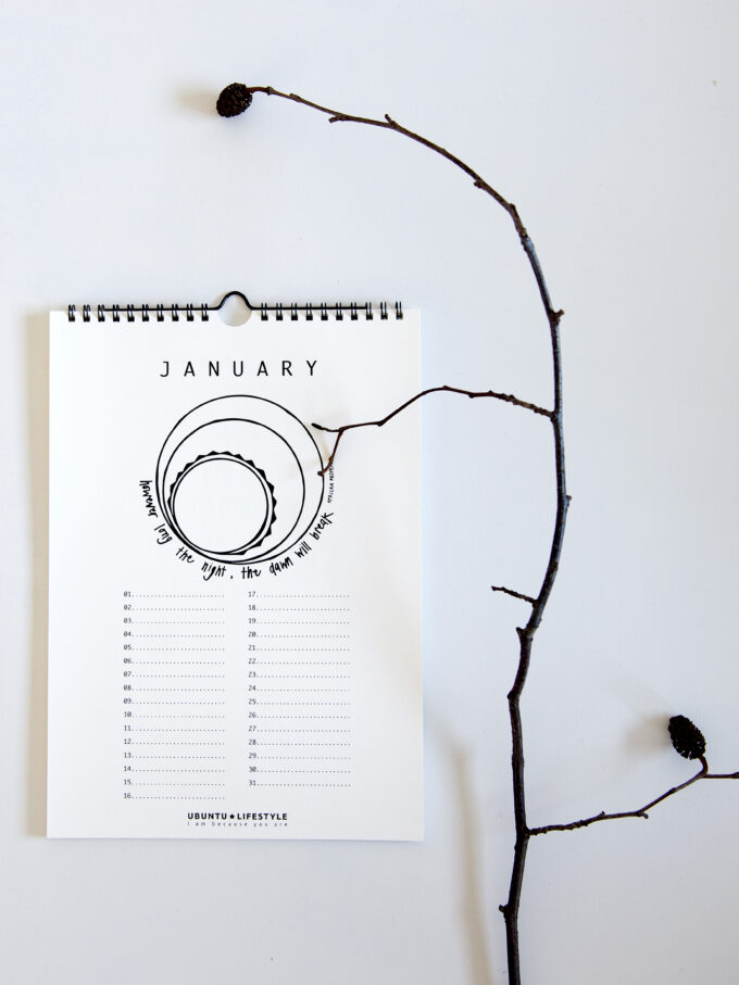 UBUNTU verjaardagskalender januari