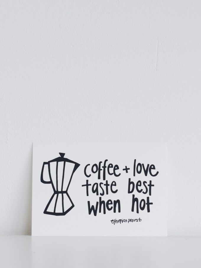 Ansichtkaart Coffee + love…